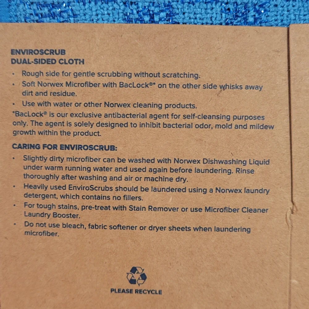 Norwex Blue‎ Enviroscrub Dual-Sided Cloth